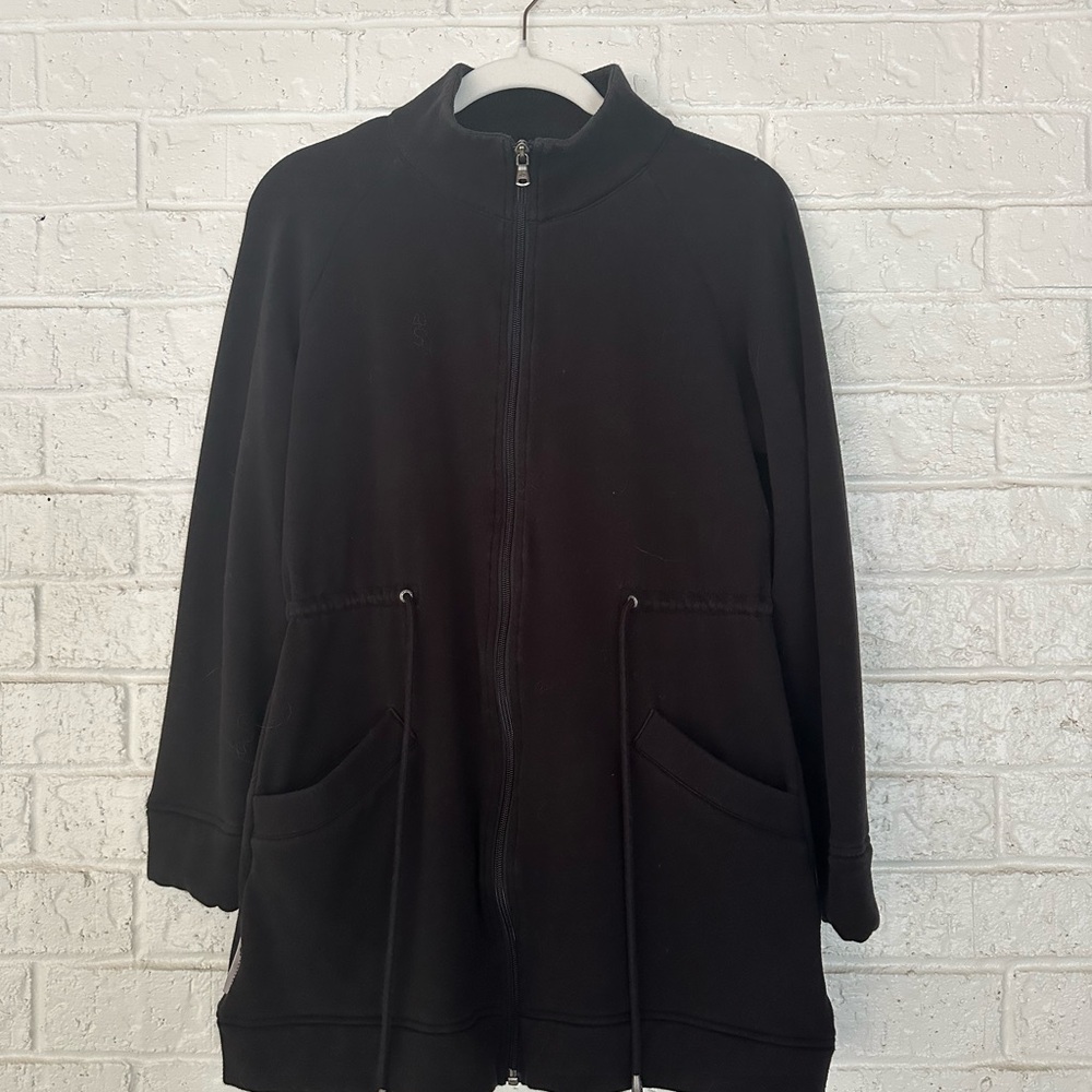 UGG Long Cardigan Zippered Black Coat